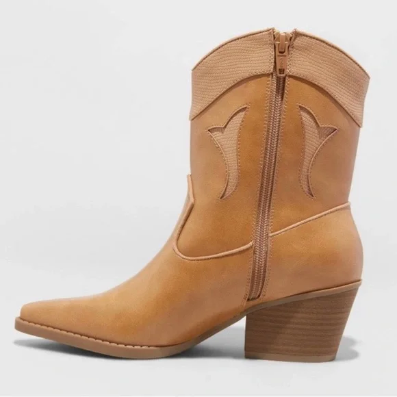 Women's Shana Cowboy Boots - Universal Thread" Cognac - Picture 2 of 4